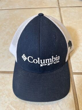 Columbia Navy and White Mesh Trucker Cap